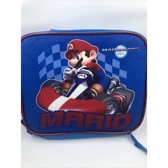 NINTENDO MARIO KART Wii Red & Blue INSULATED LUNCH - Picture 1 of 7